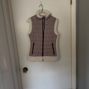 Calvin Klein Lavender Vest with Cream Sherpa Trim